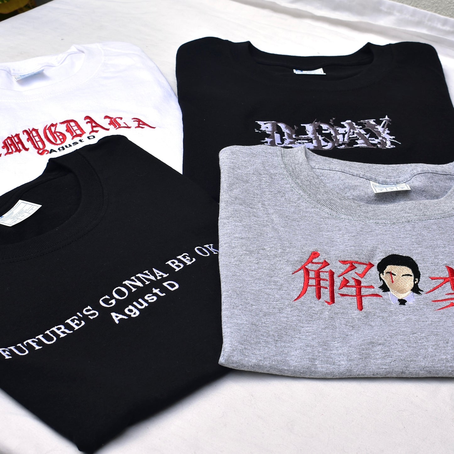 D-DAY AGUST D PLAYERA NEGRA BORDADA bts