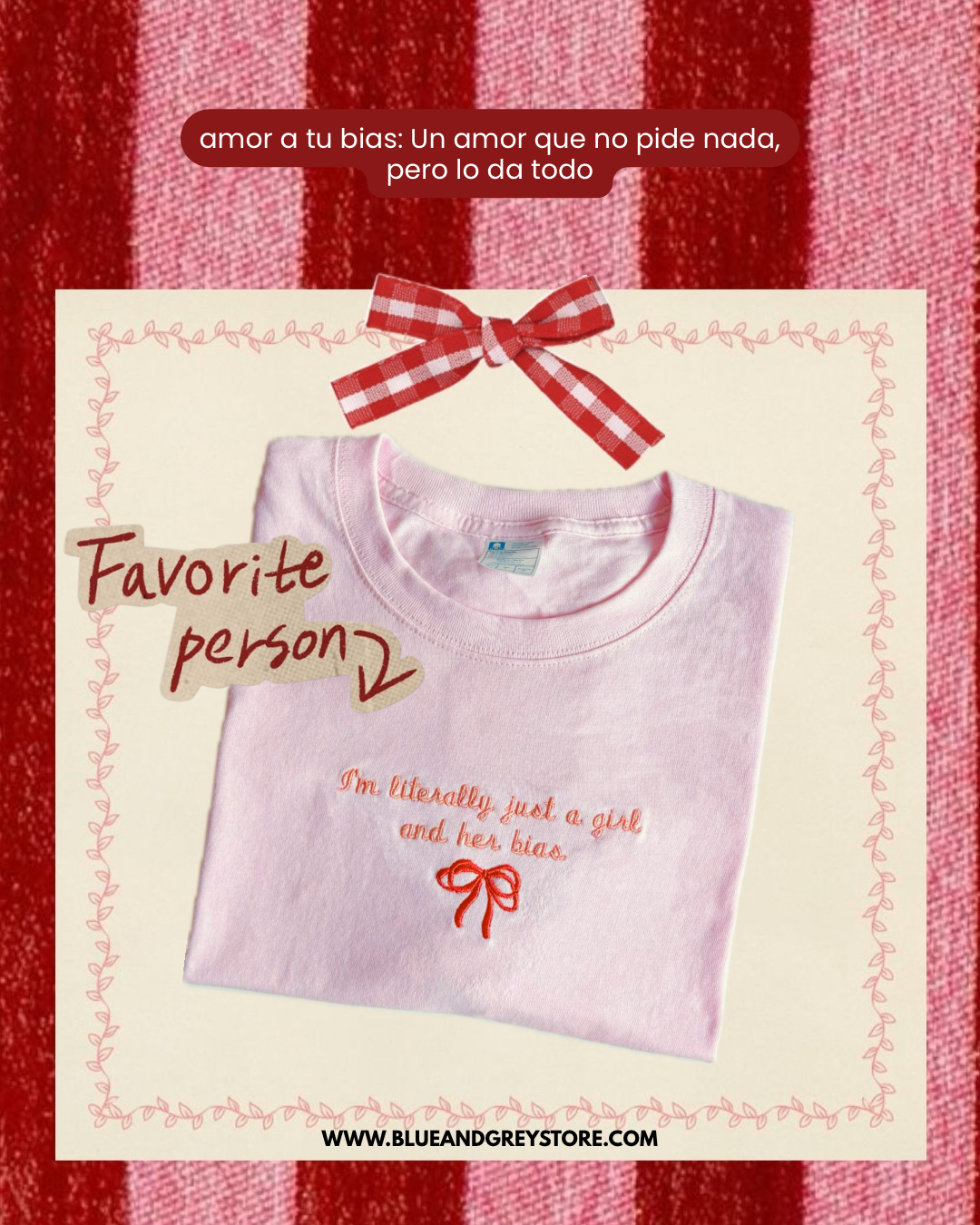 GIRL WITH HER BIAS - CUPID COLLECTION PLAYERA ROSA BORDADA MANGA CORTA