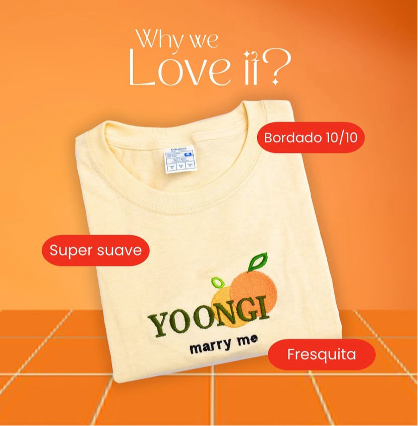 YOONGI MARRY ME BTS PLAYERA BORDADA (Suga)