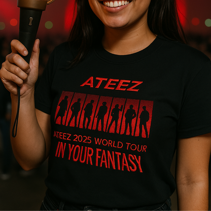 ATEEZ IN YOUR FANTASY TOUR PLAYERA NEGRA BORDADA