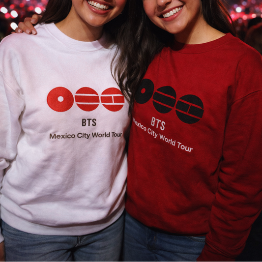 BTS World Tour 2026 – Sudadera Conmemorativa (México City Edition) ROJA O BLANCA