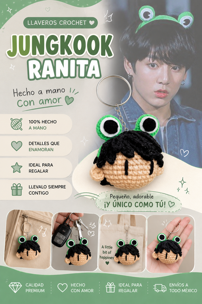 JUNGKOOK RANITA BTS CROCHET LLAVERO 10x10CM