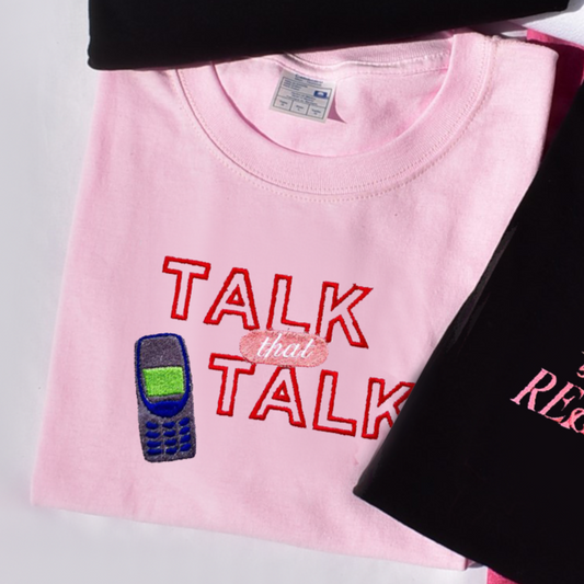 TALK THAT TALK TWICE PLAYERA ROSA PASTEL BORDADA