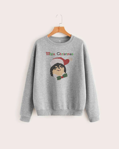 WHITE CHRISTMAS TAEHYUNG YEONTAN V BTS SWEATER SUDADERA BORDADA