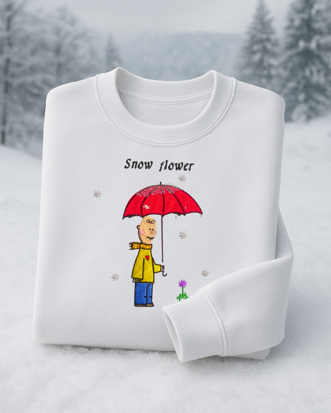 SNOW FLOWER TAEHYUNG V BTS CHRISTMAS SWEATER SUDADERA BORDADA