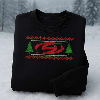 ATEEZ UGLY CHRISTMAS SWEATER SUDADERA NEGRA BORDADA