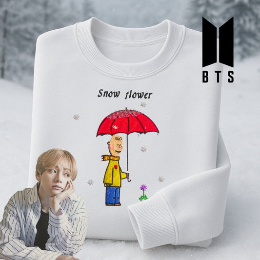SNOW FLOWER TAEHYUNG V BTS CHRISTMAS SWEATER SUDADERA BORDADA