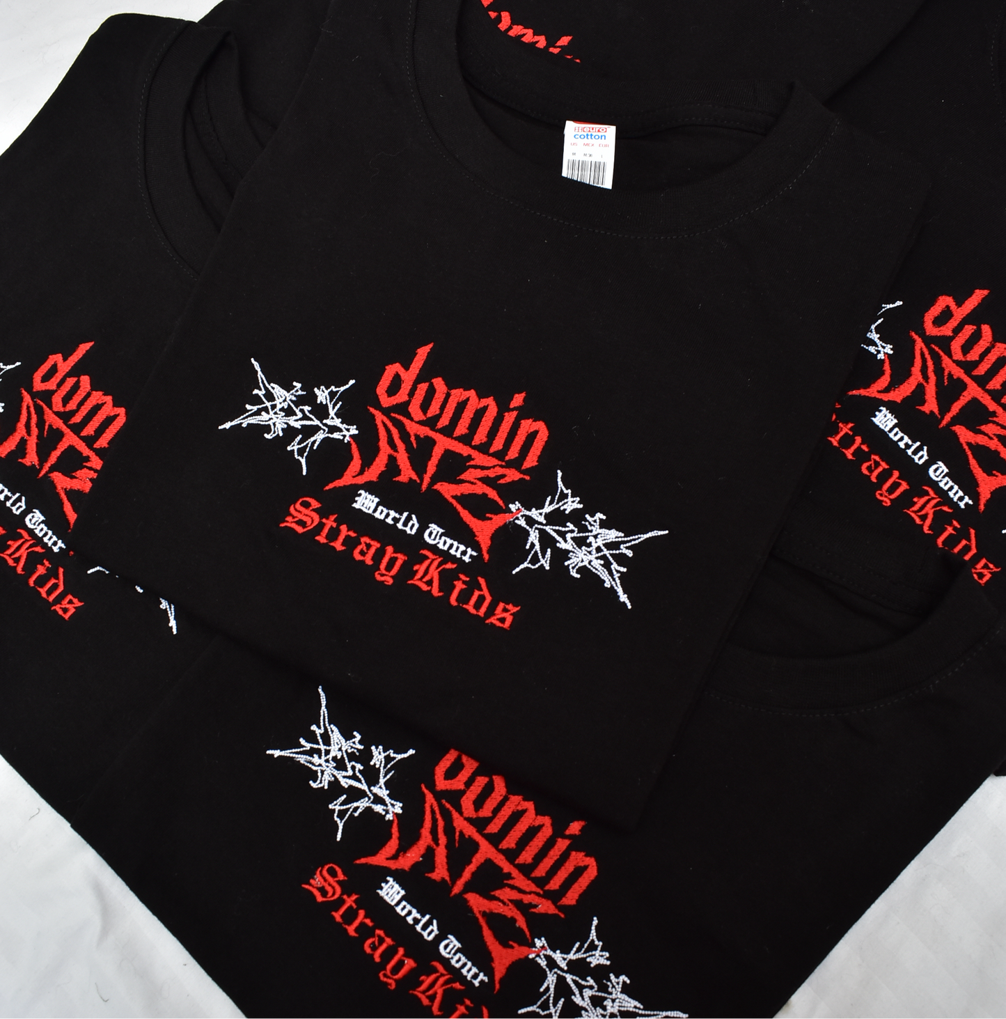 DominATE TOUR STRAY KIDS playera negra bordada UNISEX