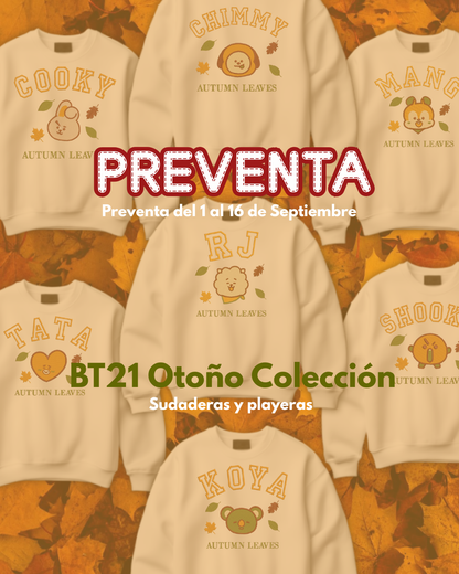 🍁 BT21 AUTUMN LEAVES – Sudaderas bordadas edición Otoño