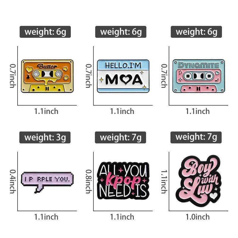 K-pop BTS TXT VARIADOS PIN Metal