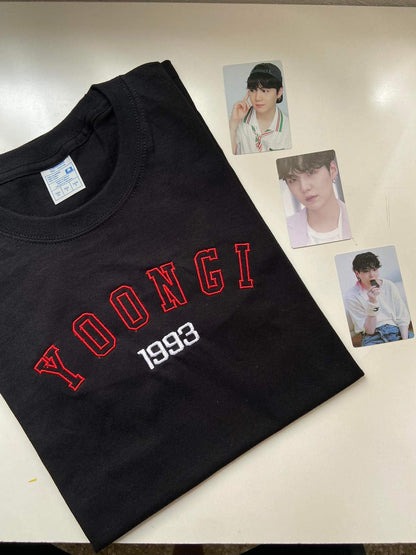 BTS MIEMBROS PLAYERA BORDADA