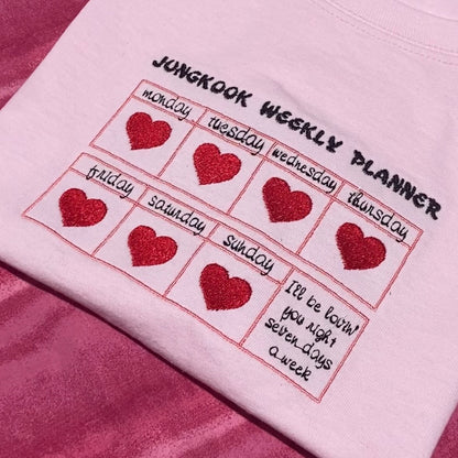 JUNGKOOK SEVEN JK WEEKLY PLANNER PLAYERA