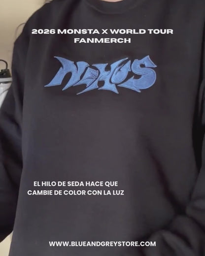 NEXUS MONSTA X SUDADERA NEGRA BORDADA