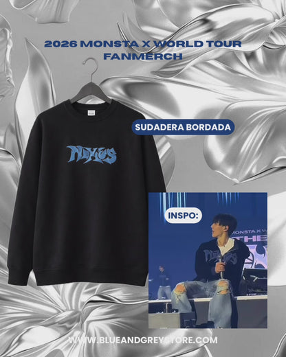 NEXUS MONSTA X SUDADERA NEGRA BORDADA