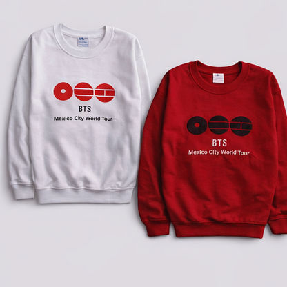 BTS World Tour 2026 – Sudadera Conmemorativa (México City Edition) ROJA O BLANCA